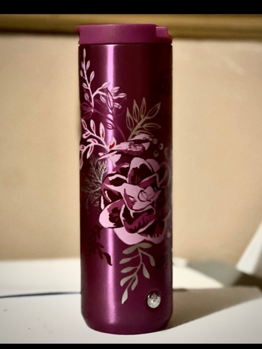 Starbucks 16 oz Pink Floral Rose Tumbler NWTS